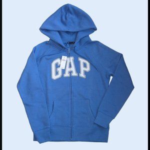 NWT! GAP Logo Zip Women's Hoodie (Blue, Gray, White ~ SOLD OUT) Sz. S/PRISTINE!